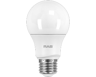 RAB Bulb A19 9W 60W Equivalent 800Lm 120/277V E26 80 CRI 3000K Non-Dimmable (A19-8.5-E26-830-ND 120-277V)