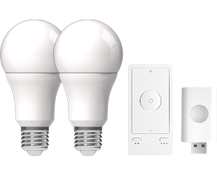 RAB Lightcloud Blue A19 Kit 1 Nano 1 Remote 2-Pack 9W A19 E26 Base 90 CRI RGB 800Lm (A19-9-E26-9RGB-SS-2P-2/LCB)