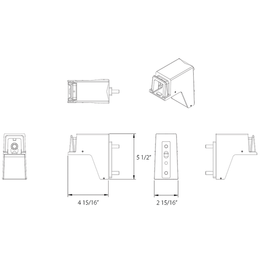 RAB A22 LED Area Light Non Adjustable Pole Mount Kit Black (A22PMB)