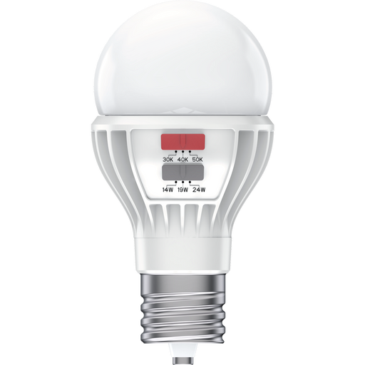 RAB LED A23 Lamp EX39 Base Wattage/CCT Selectable 24W/19W/14W 3000K/4000K/5000K 80 CRI 120-277V (A23-24S-EX39-8CCT-DIM-UNV)
