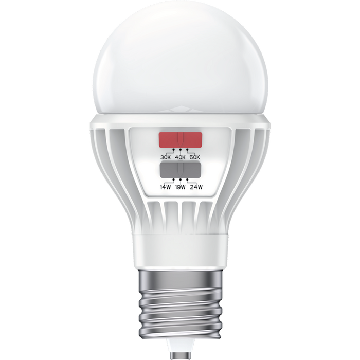 RAB LED A23 Lamp EX39 Base Wattage/CCT Selectable 24W/19W/14W 3000K/4000K/5000K 80 CRI 120-277V (A23-24S-EX39-8CCT-DIM-UNV)