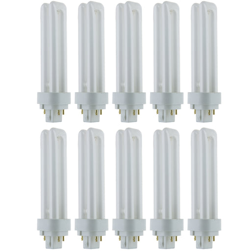 Sunlite PLD18/E/SP27K/10PK 18W Compact Fluorescent Plug-in PLD 4-Pin Bulb 1080Lm Warm White 2700K G24q2 Base (40544-SU)