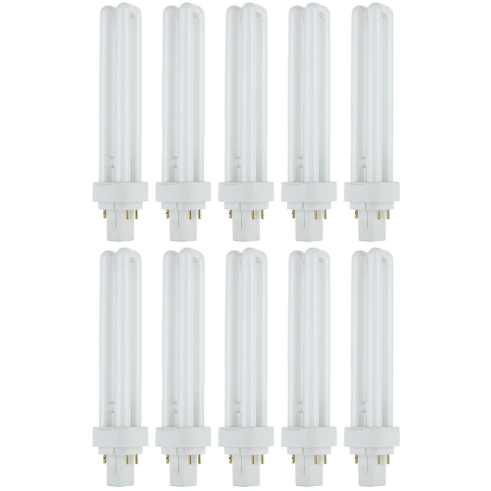 Sunlite PLD26/SP27K/10PK 26W Compact Fluorescent Plug-in PLD 2-Pin Bulb 1560Lm Warm White 2700K G24d3 Base (40562-SU)