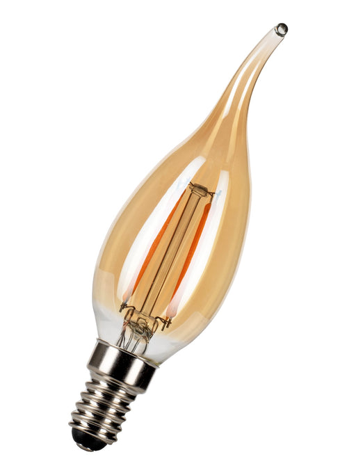 Aamsco Hybrid LED B10 Lamp Bent Tip 2W 18Lm Candelabra Screw Amber (LED-2WBTA-B10HYBRID-DIM)