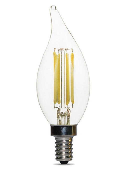 Aamsco Hybrid LED B10 Lamp Bent Tip 4W 35Lm Candelabra Screw Clear (LED-4WBT-B10HYBRID-DIM)