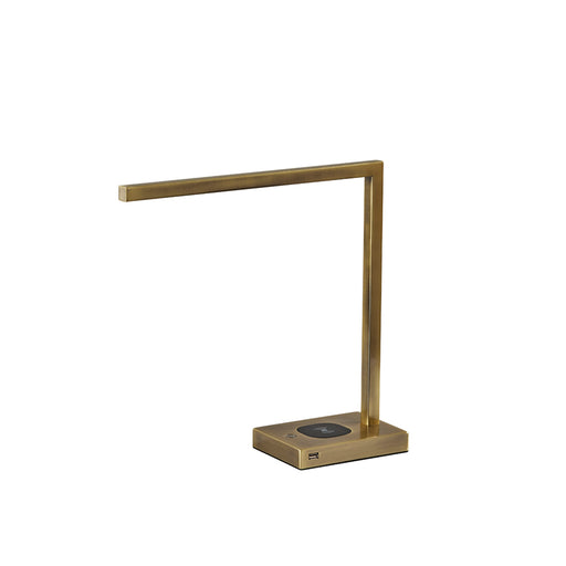 Adesso Aidan Adessocharge LED Wireless Charging Desk Lamp Antique Brass (4220-21)