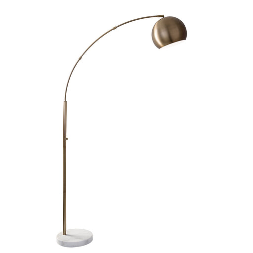 Adesso Antique Brass Astoria Arc Lamp-Antique Brass Globe Shade And 60 Inch Clear Cord And Low/High/Off Rotary Switch On Pole (5170-21)