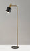 Adesso Antique Brass And Black Emmett Floor Lamp-Black Painted Metal Shade And 98.425 Inch Clear Cord And Rotary Switch On Socket (3159-01)