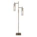 Adesso Antique Brass Dalton Floor Lamp-Clear Glass Cylinder Shade And 59 Inch Black Fabric Covered Cord And On/Off Rotary Switch (3853-21)
