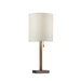 Adesso Antique Brass Liam Table Lamp-Light Beige Textured Fabric Tall Drum Shade And 60 Inch Clear Cord And On/Off Pull Chain Switch (1546-21)