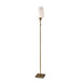 Adesso Antique Brass Roxy Floor Lamp-White Opal Glass Cylinder Shade And 60 Inch Clear Cord And On/Off Nylon Pull Chain Switch (4266-21)