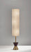 Adesso Antique Brass/Walnut Rubber Wood Carmen Floor Lantern-Textured Beige Fabric Tall Cylinder Shade-60 Inch Clear Cord-On/Off Foot Step Switch (4269-21)