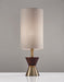 Adesso Antique Brass/Walnut Rubber Wood Carmen Table Lamp-Textured Beige Fabric Tall Cylinder Shade-60 Inch Clear Cord-3-Way Rotary Socket Switch (4268-21)