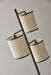 Adesso Antique Bronze Bellows Tree Lamp-Metal Ribbed White Cotton Lanterns Cylinder Lanterns Shade-60 Inch Black Cord-3-Way Rotary Switch (4152-26)