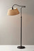 Adesso Antique Bronze Rodeo Floor Lamp-Khaki Burlap Modified Drum Shade And 60 Inch Clear Cord And 3-Way Rotary Socket Switch (3349-26)