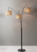 Adesso Antique Bronze Trinity Arc Lamp-3 Brown Burlap Drums Shade And 60 Inch Black Cord And 4-Way Rotary Switch (4238-26)