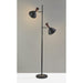 Adesso Arlo Tree Lamp Black With Walnut Rubber Wood Accent (3488-01)