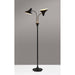 Adesso Ascot Floor Lamp Black And Antique Brass (3372-01)