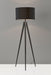 Adesso Black Director Floor Lamp-Black Fabric Drum Shade And 72 Inch Black Cord And 3-Way Rotary Socket Switch (6424-01)