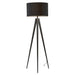 Adesso Black Director Floor Lamp-Black Fabric Drum Shade And 72 Inch Black Cord And 3-Way Rotary Socket Switch (6424-01)