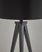 Adesso Black Director Table Lamp-Black Fabric Drum Shade And 63 Inch Black Cord And 3-Way Rotary Socket Switch (6423-01)