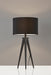 Adesso Black Director Table Lamp-Black Fabric Drum Shade And 63 Inch Black Cord And 3-Way Rotary Socket Switch (6423-01)