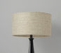 Adesso Black Linda Table Lamp-Cream/Light Brown Textured Fabric Short Drum Shade And 60 Inch Black Cord And 3-Way Rotary Socket Switch (1517-01)
