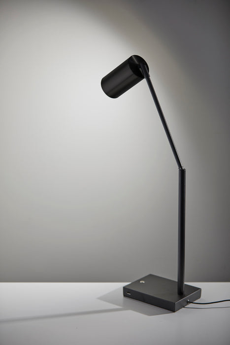 Adesso Black Painted Metal Colby LED Desk Lamp-Black Painted Metal Cylinder Shade And 84 Inch Black Cord And Touch Dimmer (4274-01)