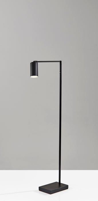 Adesso Black Painted Metal Colby LED Floor Lamp-Black Painted Metal Cylinder Shade And 96 Inch Black Cord And Touch Dimmer (4275-01)