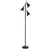 Adesso Black Painted Metal-Brushed Steel And Wood Accents Draper Tree Lamp-Black Painted Metal Cone Shade-60 Inch Clear Cord-On/Off Rotary Switch On Pole (3236-01)