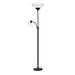 Adesso Black Piedmont 300W Combination Torchiere-White Plastic Bowl Shade-60 Inch Black Cord-4-Way Switch On Pole Uplight On-Reading Light On-Both Lights On-All Off (7202-01)