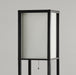 Adesso Black PVC Veneer On MDF Murray Three Drawer Shelf Lamp-Off-White Square Shade-128 Inch Clear Cord-On/Off Pull Chain Switch (3450-01)