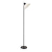 Adesso Black Swivel Torchiere-White Plastic Cone Shade And 60 Inch Black Cord And On/Off Rotary Socket Switch (3677-01)