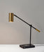 Adesso Black/Antique Brass Collette Adesso Charge LED Desk Lamp-Antique Brass Cylinder Shade-60 Inch Black Cord-On/Off Touch Switch (4217-01)