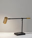 Adesso Black/Antique Brass Collette Adesso Charge LED Desk Lamp-Antique Brass Cylinder Shade-60 Inch Black Cord-On/Off Touch Switch (4217-01)