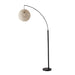 Adesso Bronze Havana Arc Lamp-Cream Rattan Globe Shade And 60 Inch Black Fabric Covered Cord And 3-Way Rotary Switch (4312-12)