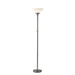 Adesso Brushed Steel Aries 300W Torchiere-White Acrylic Cone Shade And 60 Inch Clear Cord And Low/High/Off Rotary Switch (7500-22)