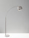 Adesso Brushed Steel Astoria Arc Lamp-Brushed Steel Globe Shade And 60 Inch Clear Cord And Low/High/Off Rotary Switch On Pole (5170-22)