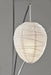 Adesso Brushed Steel Belle Arc Lamp-White Paper Beehive Shaped Spheres Shade And 60 Inch Black Cord And On/Off Rotary Switch On Pole (4108-22)