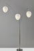 Adesso Brushed Steel Belle Arc Lamp-White Paper Beehive Shaped Spheres Shade And 60 Inch Black Cord And On/Off Rotary Switch On Pole (4108-22)