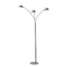 Adesso Brushed Steel Domino Arc Lamp-Brushed Steel Globes Shade And 60 Inch Black Cord And On/Off Rotary Switch (5118-22)