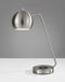 Adesso Brushed Steel Emerson Adesso Charge Desk Lamp-Brushed Steel Globe Shade And 60 Inch Clear Cord And On/Off Rotary Socket Switch (5131-22)