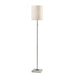 Adesso Brushed Steel Fiona Floor Lamp-White Textured Fabric Cylinder Shade And 60 Inch Clear Cord And Pull Chain (5178-22)