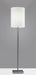 Adesso Brushed Steel Liam Floor Lamp-White Textured Fabric Tall Drum Shade And 72 Inch Clear Cord And On/Off Pull Chain Switch (1547-22)