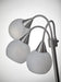 Adesso Brushed Steel Phillip 3-Arm Floor Lamp-White Plastic Globe Shade And 72 Inch Clear Cord And On/Off Pull Chain Switch (1534-22)