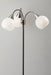 Adesso Brushed Steel Phillip 3-Arm Floor Lamp-White Plastic Globe Shade And 72 Inch Clear Cord And On/Off Pull Chain Switch (1534-22)