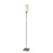 Adesso Brushed Steel Roxy Floor Lamp-White Opal Glass Cylinder Shade And 60 Inch Clear Cord And On/Off Nylon Pull Chain Switch (4266-22)