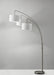 Adesso Brushed Steel Trinity Arc Lamp-3 White Linen Drums Shade And 60 Inch Clear Cord And 4-Way Rotary Switch (4238-22)