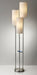 Adesso Brushed Steel Trio Floor Lamp-White Linen Tall Drums Shade And 60 Inch Clear Cord And 3 Pull Chain Switch (4305-22)