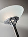 Adesso Brushed Steel-Chrome Accents Expo 300W Torchiere-Frosted Glass Bowl Shade-60 Inch Black Cord-Low/High/Off Rotary Switch On Tube (5023-22)
